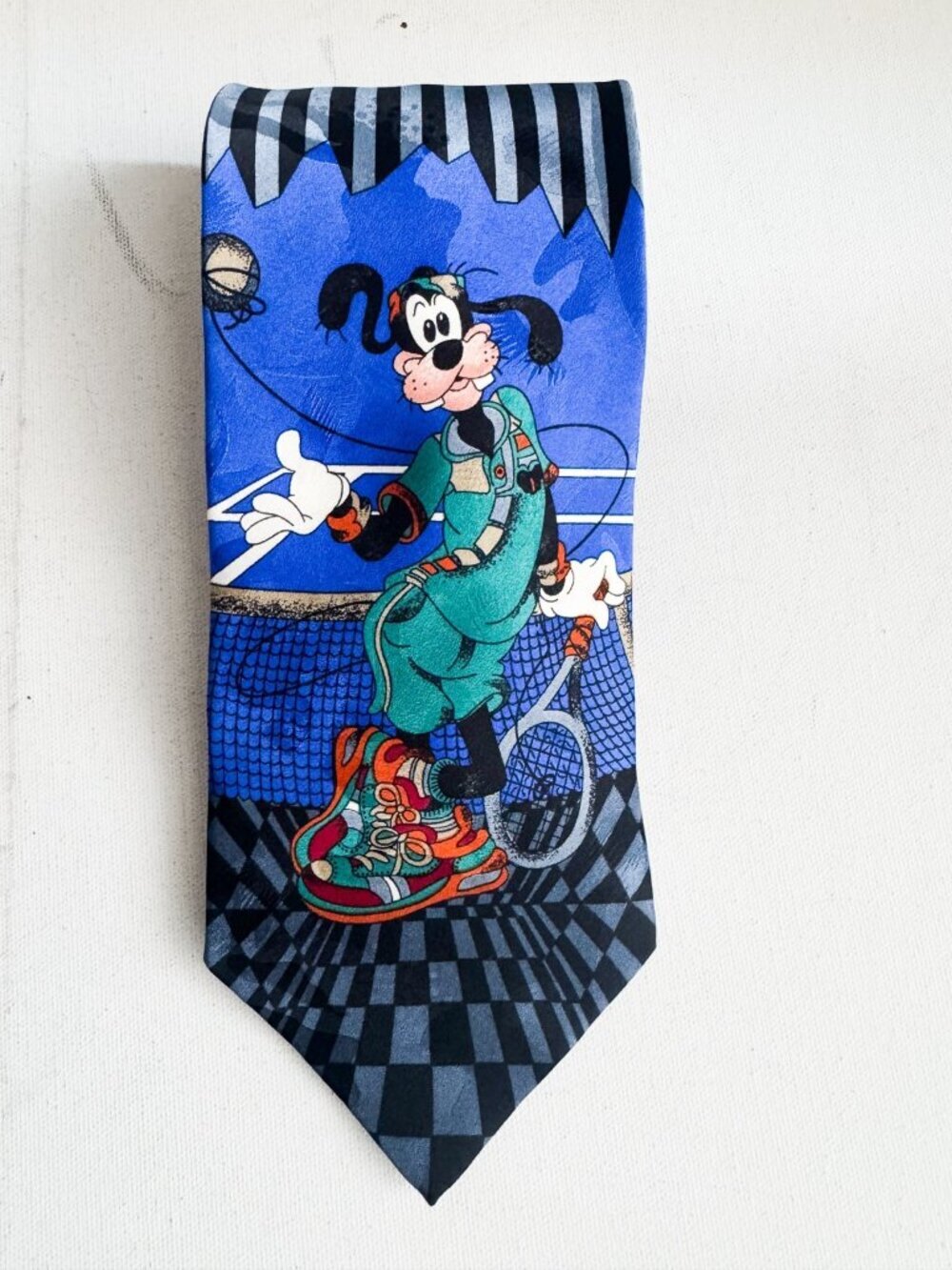 Vintage Disney Pluto Tennis Theme Silk